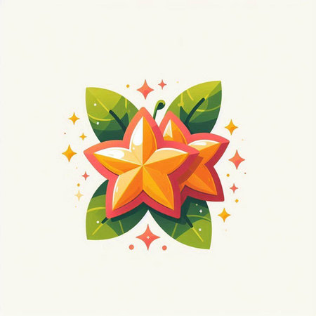 Star fruit vector icon. Star fruit icon. Star fruit icon. Star fruit icon. Star fruit iconのイラスト素材