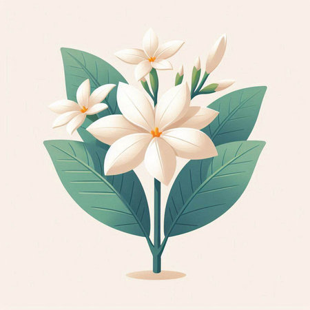 Frangipani flowers with leaves, vector illustration. Vintage style.のイラスト素材