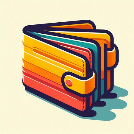 Illustration of colorful wallet. Vector illustration. Eps 10 file.のイラスト素材