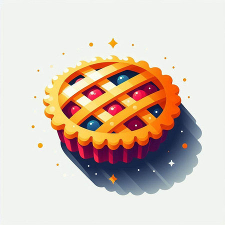 Vector illustration of a pie with berries on a white background. EPS 10のイラスト素材