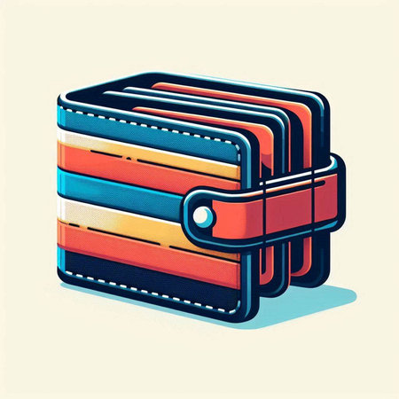 Wallet icon in retro style on white background. Vector illustration. Eps 10.のイラスト素材