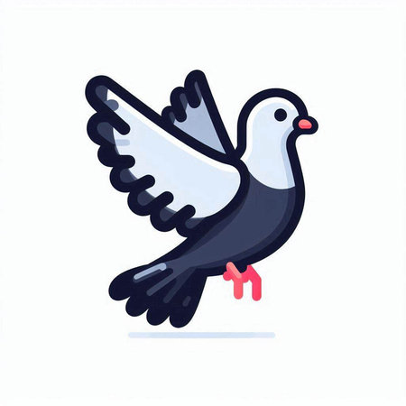 Pigeon vector illustration in flat cartoon style. Isolated on white background.のイラスト素材