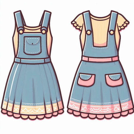 Hand drawn illustration of a dirndl. Vector EPS 10.のイラスト素材