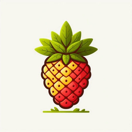 Raspberry fruit icon isolated on white background. Vector illustration for your designのイラスト素材