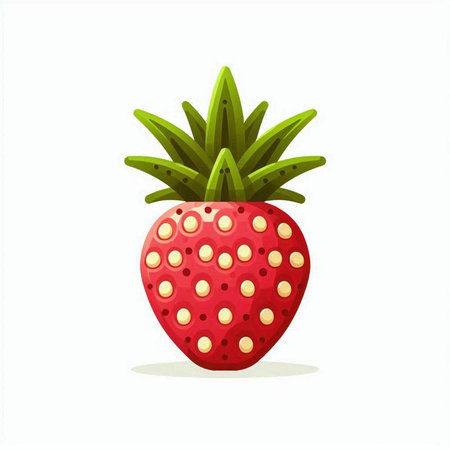 Strawberry vector illustration isolated on white background. Flat style.のイラスト素材