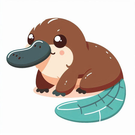 Cute platypus on a white background. Vector illustration.のイラスト素材