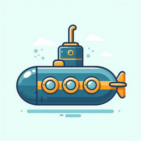 Submarine icon. Cartoon illustration of submarine vector icon for web designのイラスト素材