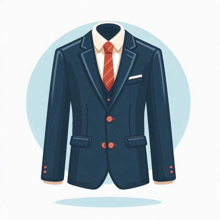 Illustration of a business suit on a white background, vector illustrationのイラスト素材