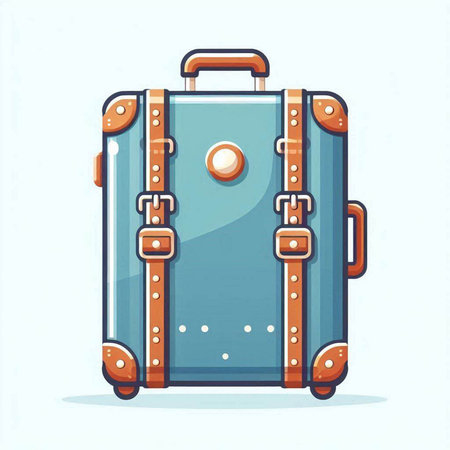 Suitcase for travel. Vector illustration on a white background.のイラスト素材