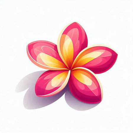 Frangipani flower on white background. Vector Illustration.のイラスト素材