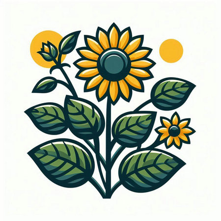 Sunflower vector illustration. Sunflower icon. Sunflower icon. Sunflower icon. Sunflower icon. Sunflower iconのイラスト素材