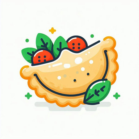 Cottage cheese pie vector illustration. Cottage cheese pie icon.のイラスト素材
