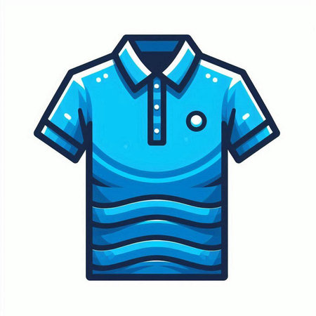 blue polo shirt on white background, vector illustration, eps10のイラスト素材