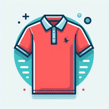 Colored polo shirt. Vector illustration in flat linear style.のイラスト素材