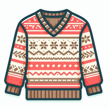 Knitted sweater. Vector illustration of a sweater with a pattern.のイラスト素材