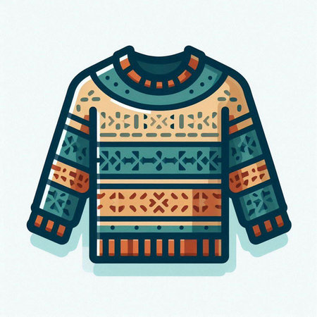 Winter sweater isolated on white background. Vector illustration in flat style.のイラスト素材