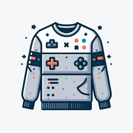 Vector illustration of a sports sweater with a cross on a white backgroundのイラスト素材