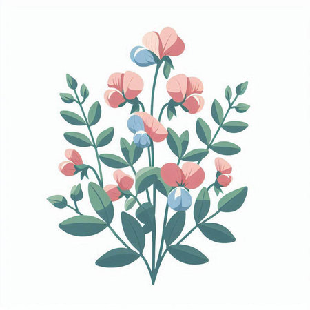 Cute floral design element isolated on white background. Vector illustration.のイラスト素材