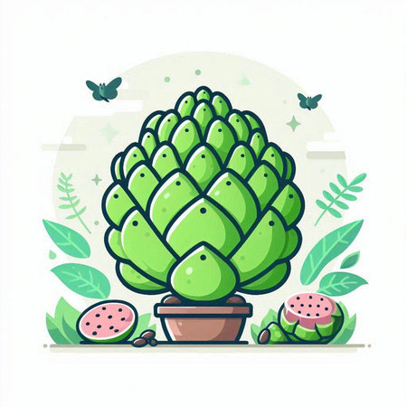 Artichoke. Cute hand drawn vector illustration in cartoon style.のイラスト素材
