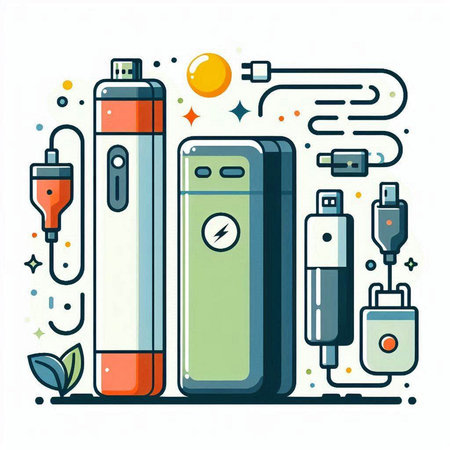 Vector illustration of a set of electronic cigarette, e-cigarette, e-juicer, e-juicer, e-juicerのイラスト素材
