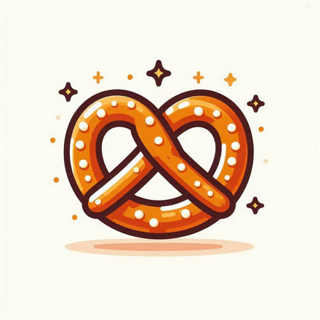 Pretzel icon. Vector illustration of a pretzel icon.のイラスト素材