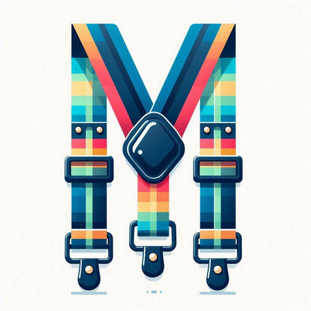 Colorful belt buckle isolated on a white background. Vector illustration.のイラスト素材