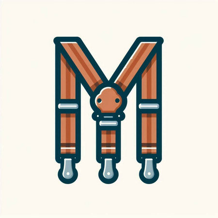 Vector illustration of the letter M in the form of a wooden pipe.のイラスト素材