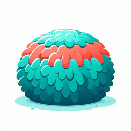 Illustration of a blue and pink ball on a white background.のイラスト素材