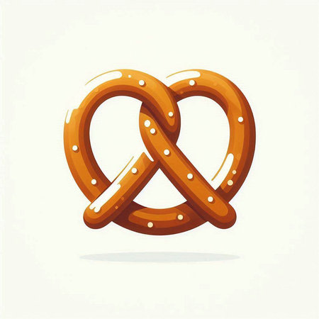Bavarian pretzel icon. Vector illustration isolated on white background.のイラスト素材