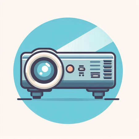 Projector icon. Flat illustration of projector vector icon for web designのイラスト素材