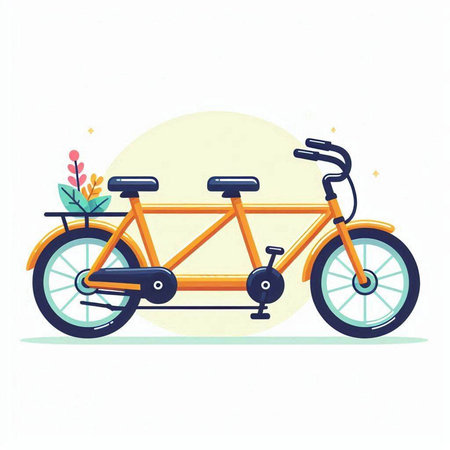 Bicycle vector illustration in flat style. Vector illustration of a bicycleのイラスト素材