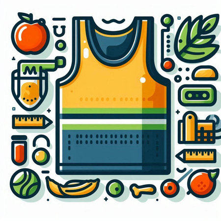 Sport and healthy lifestyle icon set in thin line style. Vector illustrationのイラスト素材