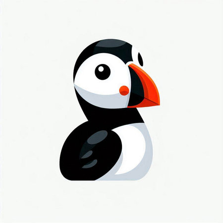 Puffin vector illustration. Isolated on a white background.のイラスト素材