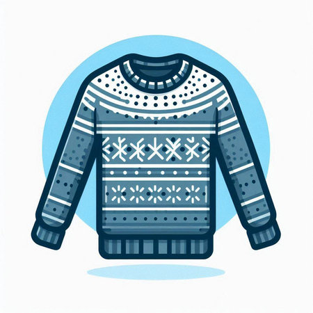 Winter sweater on a white background. Vector illustration. Eps 10.のイラスト素材