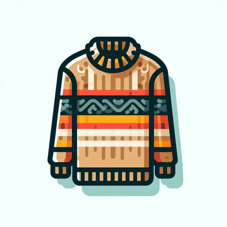 Woolen sweater. Vector illustration. Isolated on white background.のイラスト素材