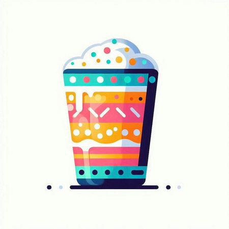 Coffee cup with foam. Vector illustration in flat style.のイラスト素材