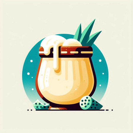 Vector illustration of a cauldron with a potion. Flat style.のイラスト素材
