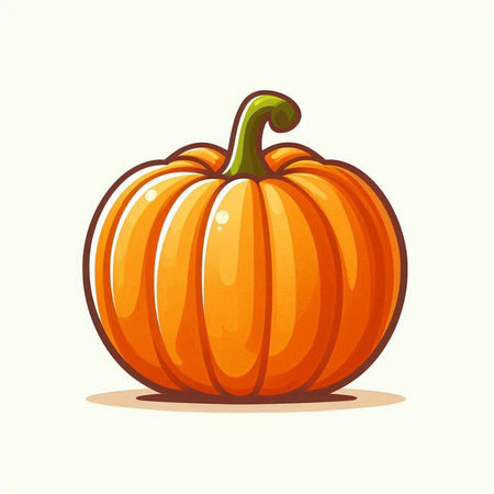 Pumpkin isolated on white background. Vector illustration in cartoon style.のイラスト素材