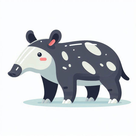 Cute cartoon badger. Vector illustration isolated on white background.のイラスト素材