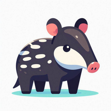 Cute cartoon tapir. Vector illustration of a cute animal.のイラスト素材