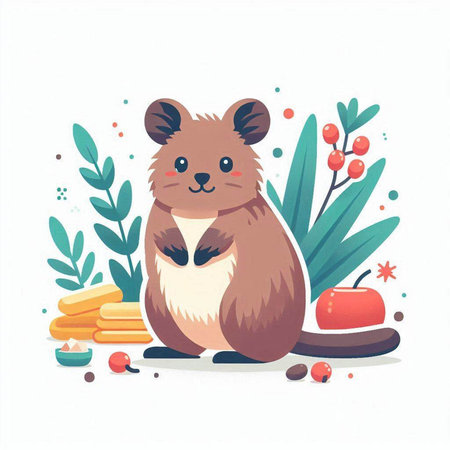 Cute hamster vector illustration. Cute hamster cartoon character.のイラスト素材
