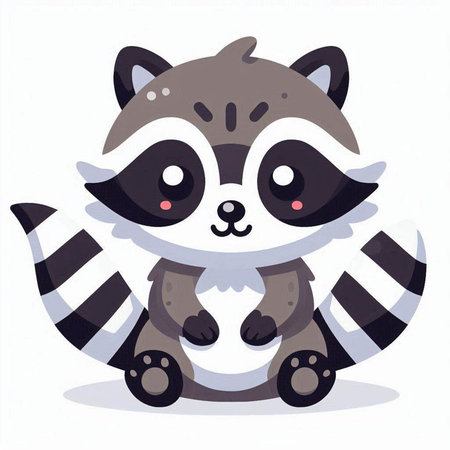 Cute raccoon. Vector illustration of a cute raccoon.のイラスト素材