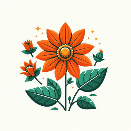 Flower icon. Floral design element. Hand drawn vector illustration.のイラスト素材