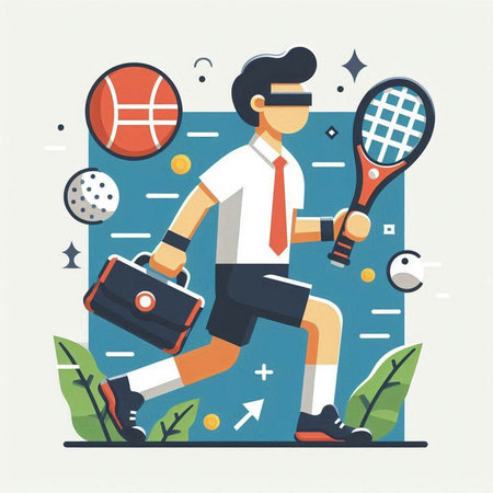 Tennis player. Flat style vector illustration for web and mobile designのイラスト素材
