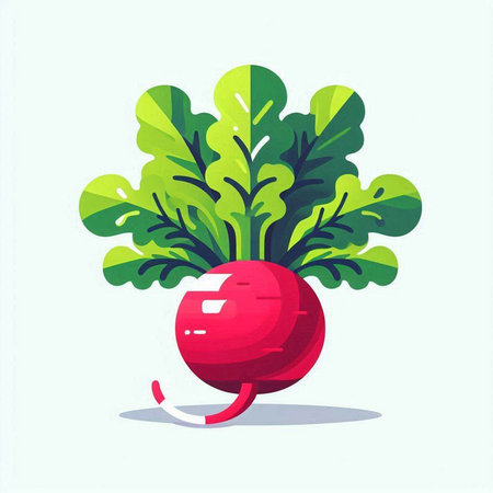 Radish vector illustration. Vegetable illustration. Vegetable icon.のイラスト素材