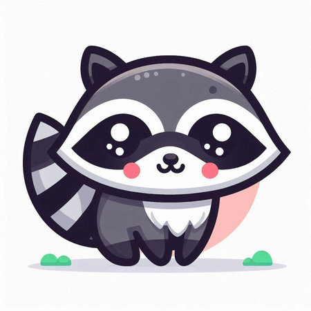 Cute raccoon. Vector illustration of a cute raccoon.のイラスト素材