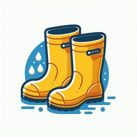 Rubber boots icon. Vector illustration. Isolated on white background.のイラスト素材