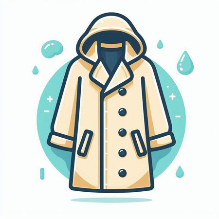 Vector illustration of a coat on a white background with water drops.のイラスト素材