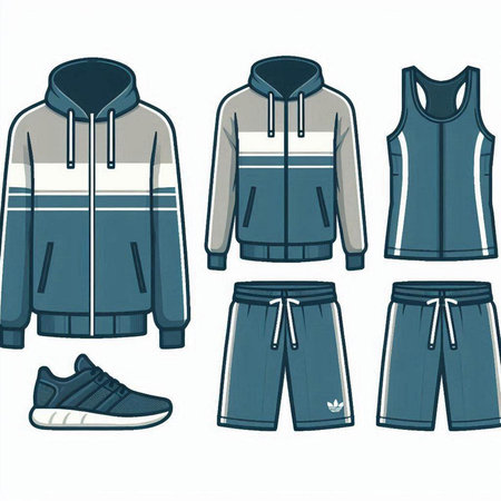 Set of sportswear. Vector illustration isolated on white background.のイラスト素材