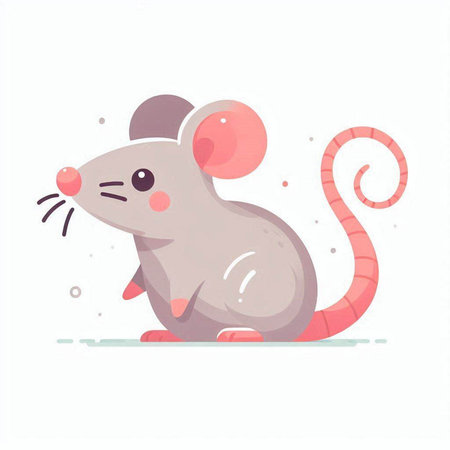 Cute cartoon mouse isolated on a white background. Vector illustration.のイラスト素材